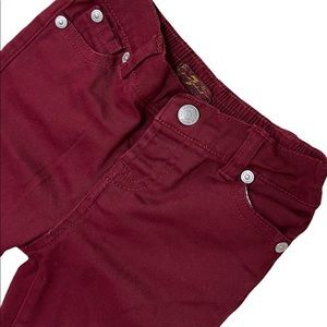 7 For All Mankind Red Denim Little Girls Skinny Jeans